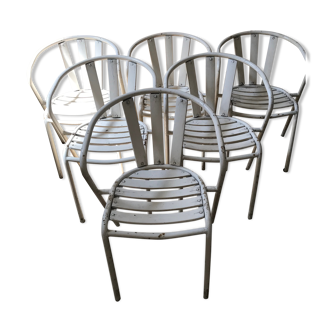 Lot of 5 vintage garden chairs