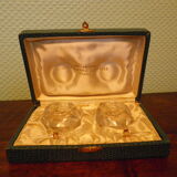 Duo of Saleron in crystal with their serving spoons, in original box - 50s -