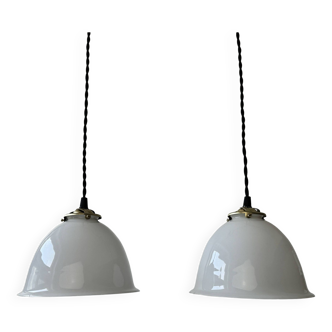 Paire d’anciennes suspensions cloche vintage