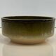 Large vintage ceramic bowl in olive green enamel - 1970s