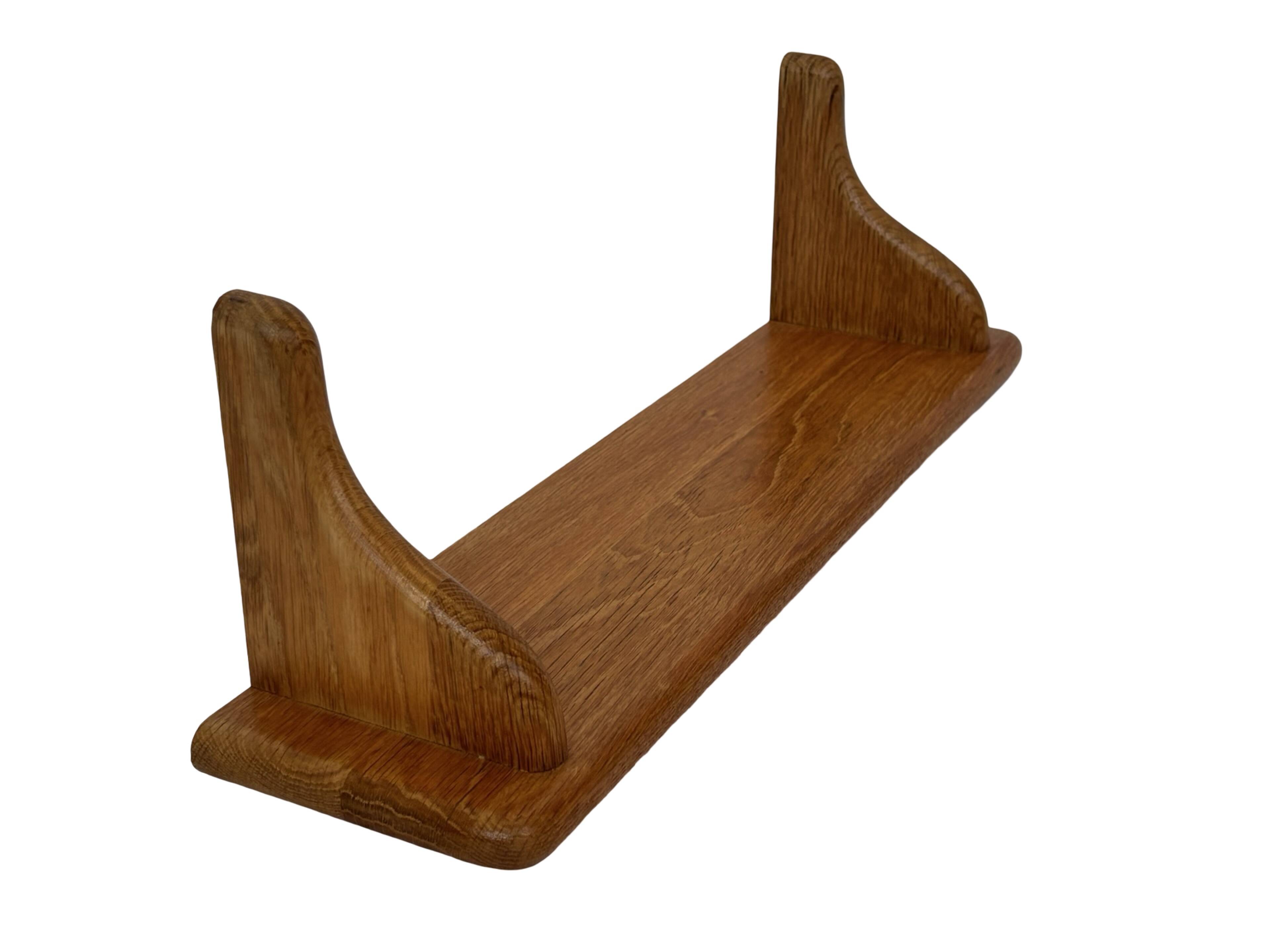 Vintage book shelf wall rack 1970s wood minimalist design