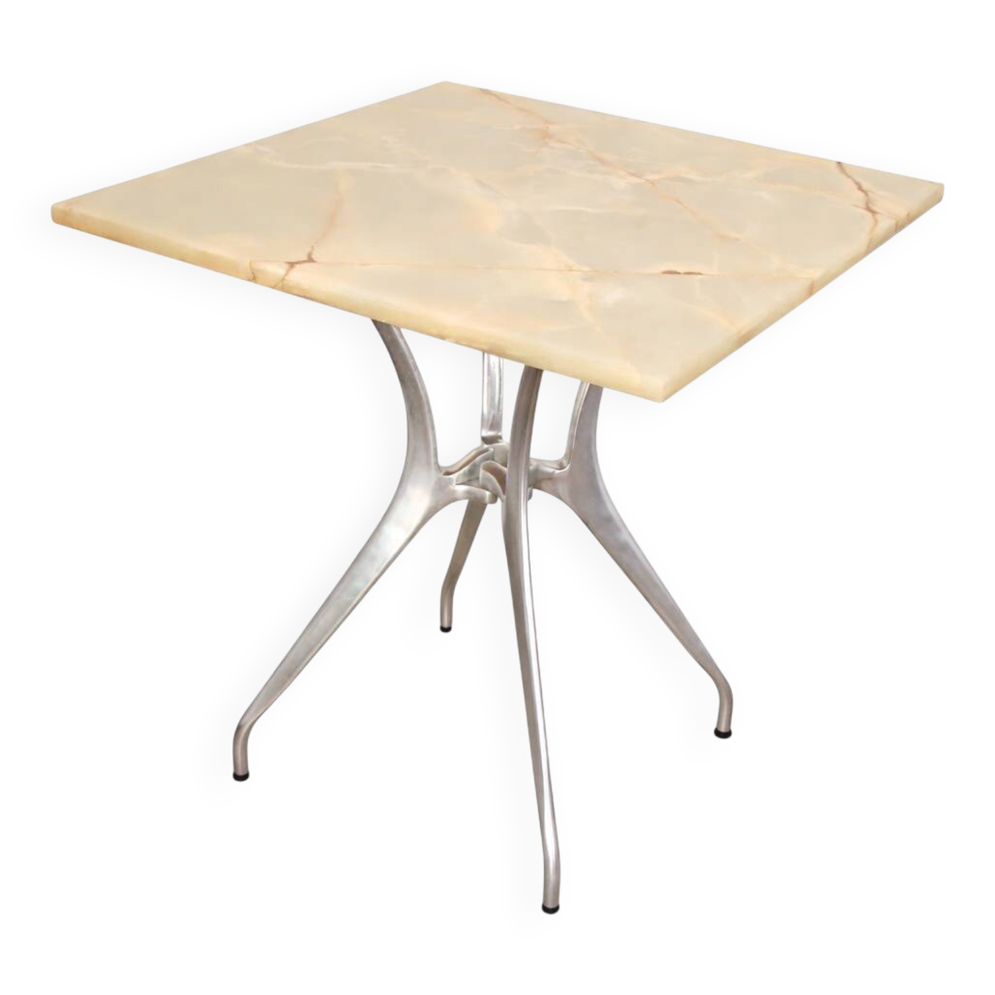Modernist stone table from the 1970s – aluminum, vintage
