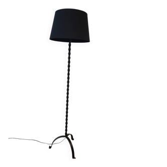 Brutalist wrought iron floor lamp