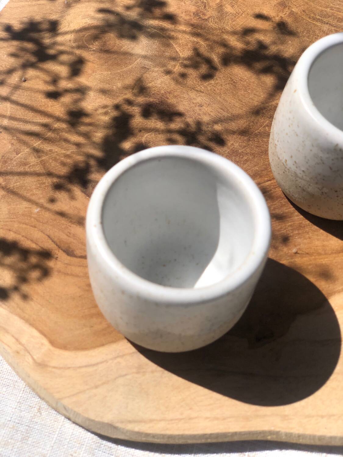 Ceramic stoneware egg cups set of 2