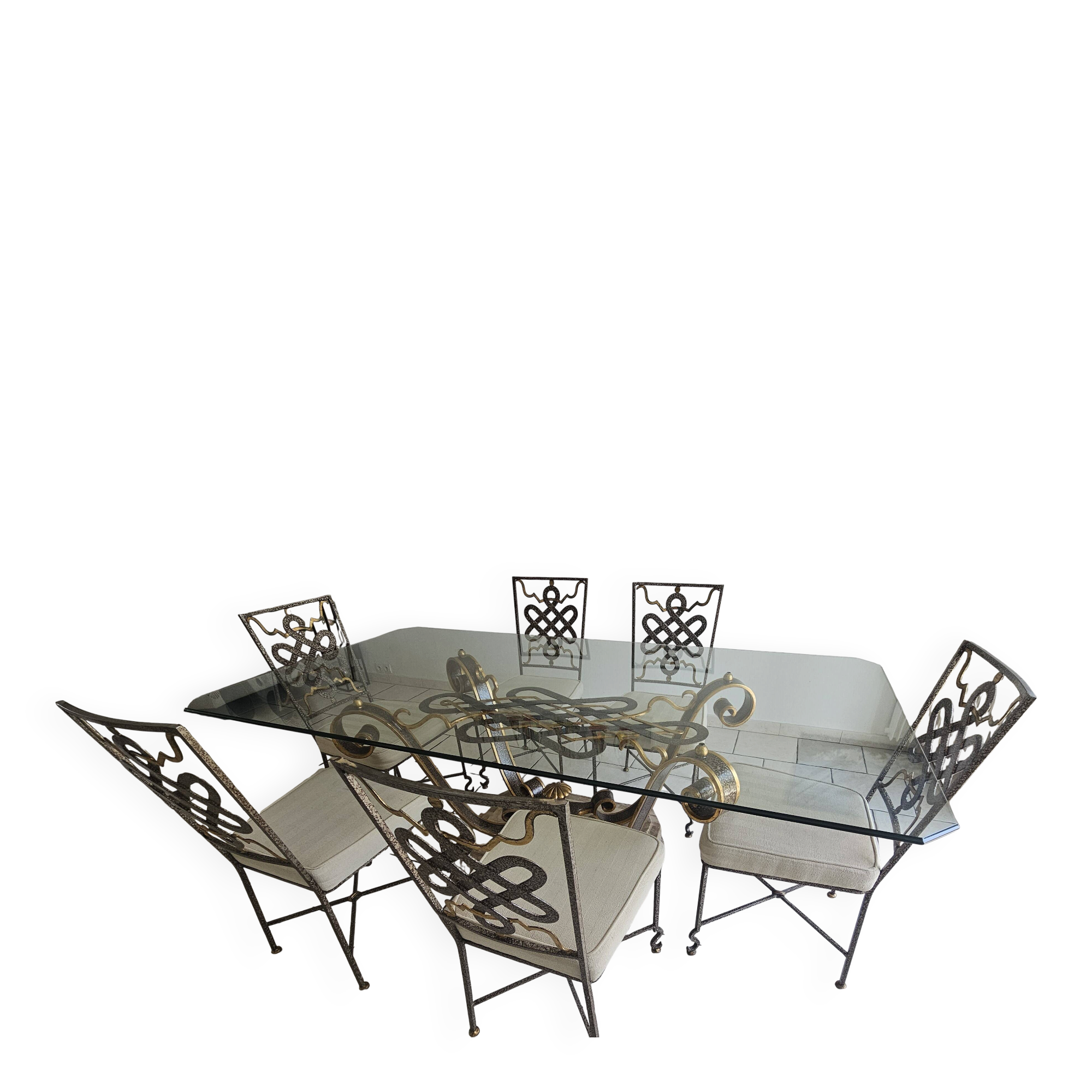 Table et chaises en Fer forgé Art