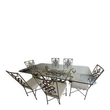 Table et chaises en Fer forgé Art