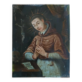 Antique painting on copper - Saint Charles Borromeo - Italian School, 17th century