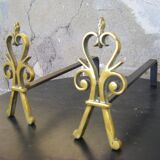 Pair of bronze andirons