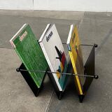 Postmodern Italian metal magazine rack, 1980s