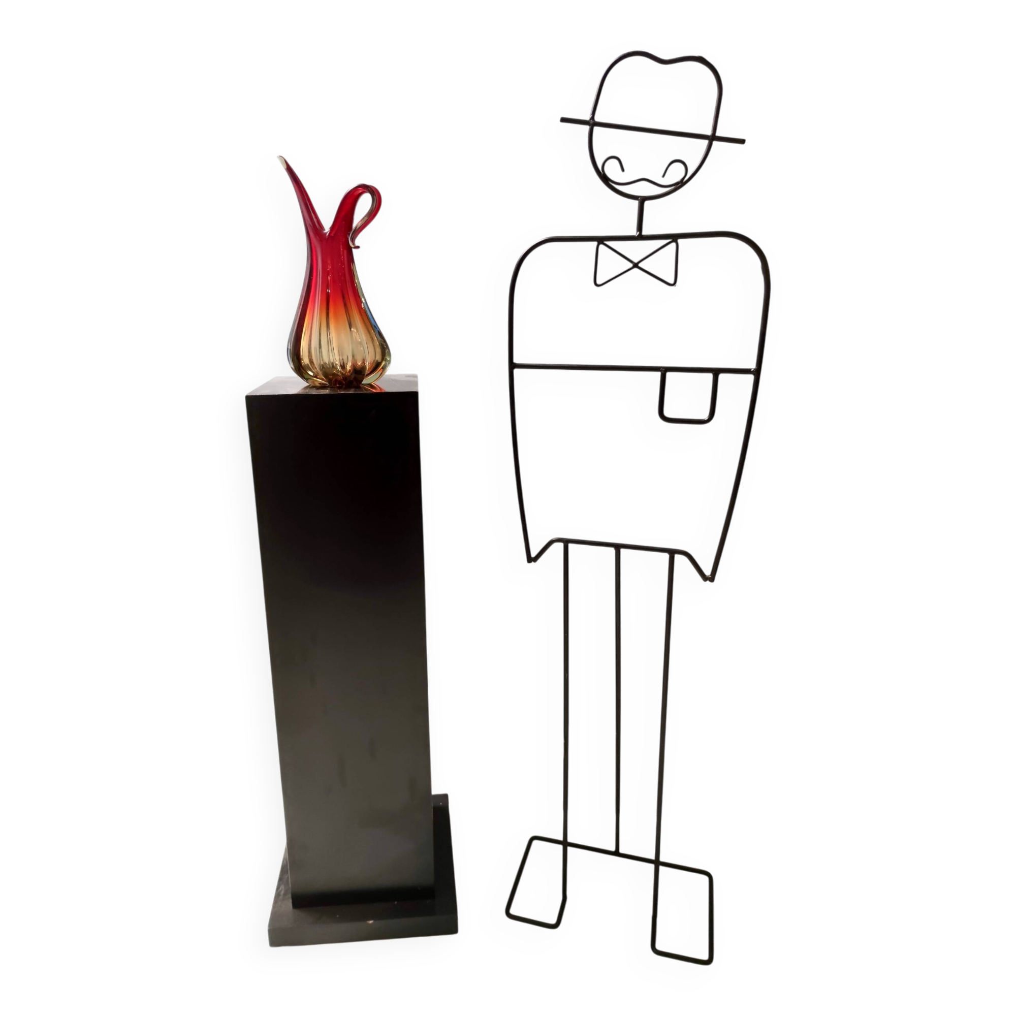 Red, Orange and Yellow Sommerso Murano Glass Vase, Italy