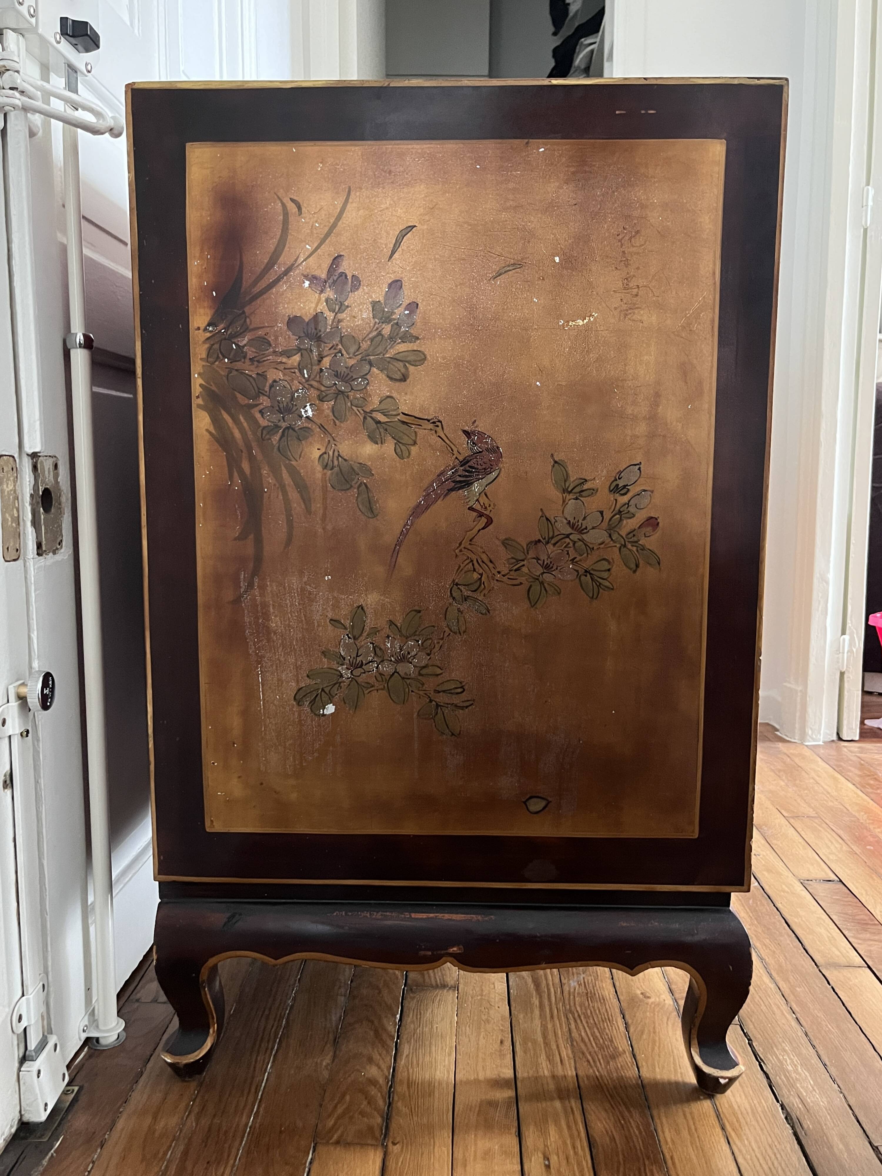 Grand buffet in vintage Hollywood Regency/Art Deco style – chinoiserie spirit.