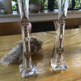 Paire de vases soliflore en verre