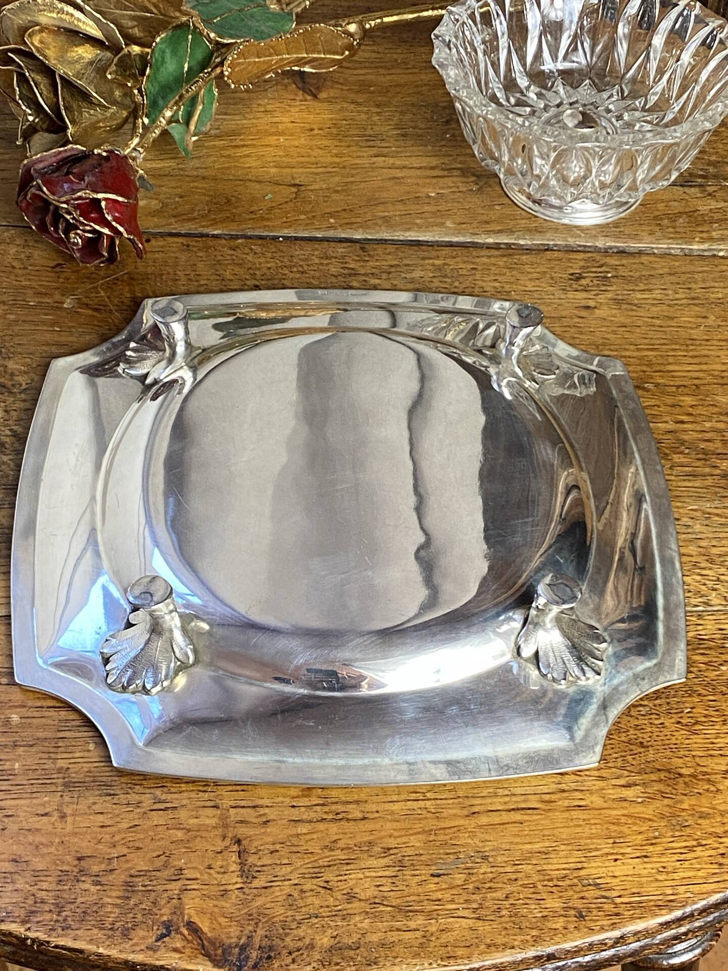 Silver-plated metal plate, Gallia model, Christofle