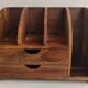 Mango wood office organizer