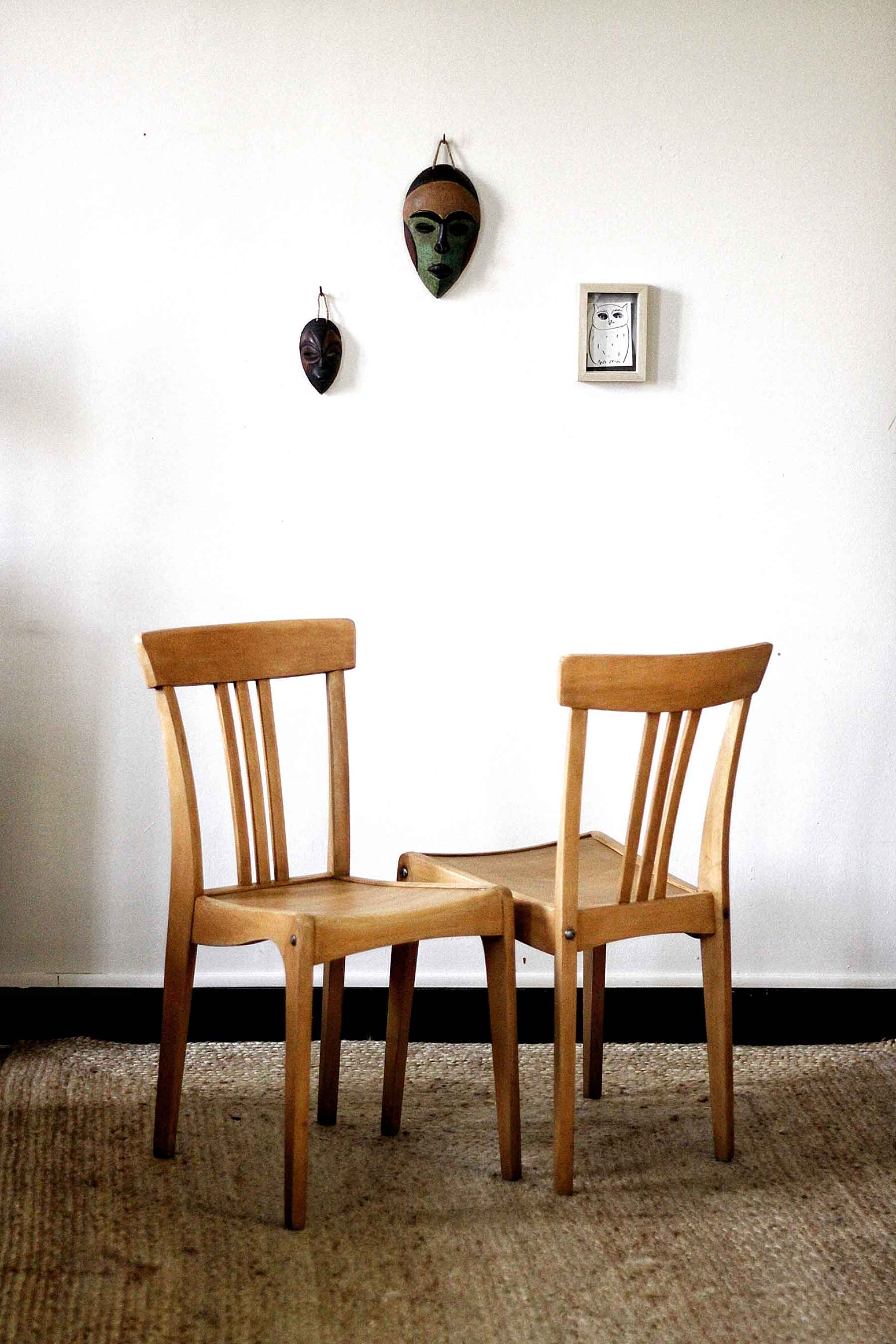 Pair of restored bistrot Stella chairs