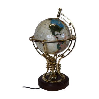 Electric vintage globe, made with stones