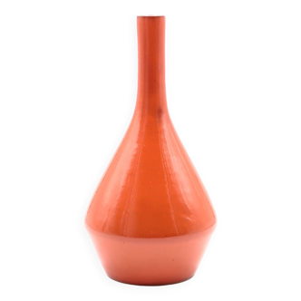 Orange ceramic vase by Charles Voltz, Vallauris 1960s