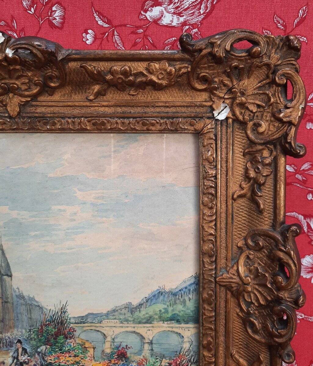 Tableau du marché aux fleurs français du milieu du siècle