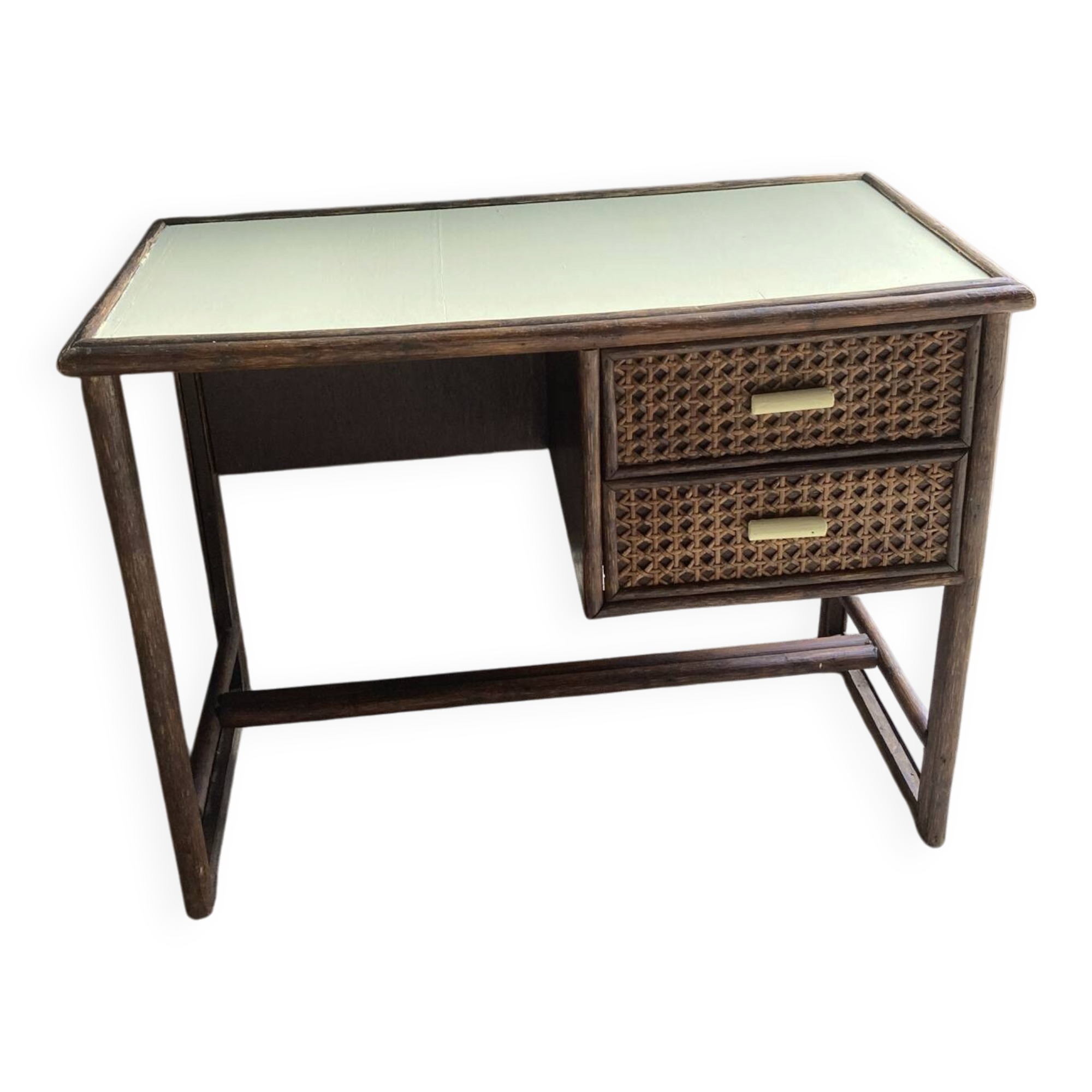 Parisian desk wicker wood bamboo