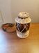 Vintage lamp made of wood and wicker.