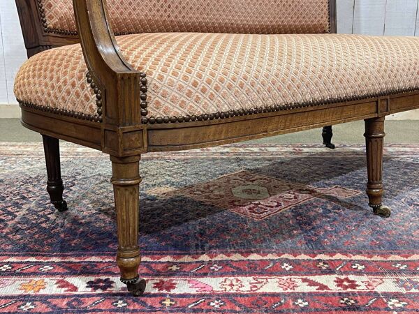 Banquette Louis XVI début XXème en noyer