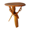 Foldable walnut pedestal table