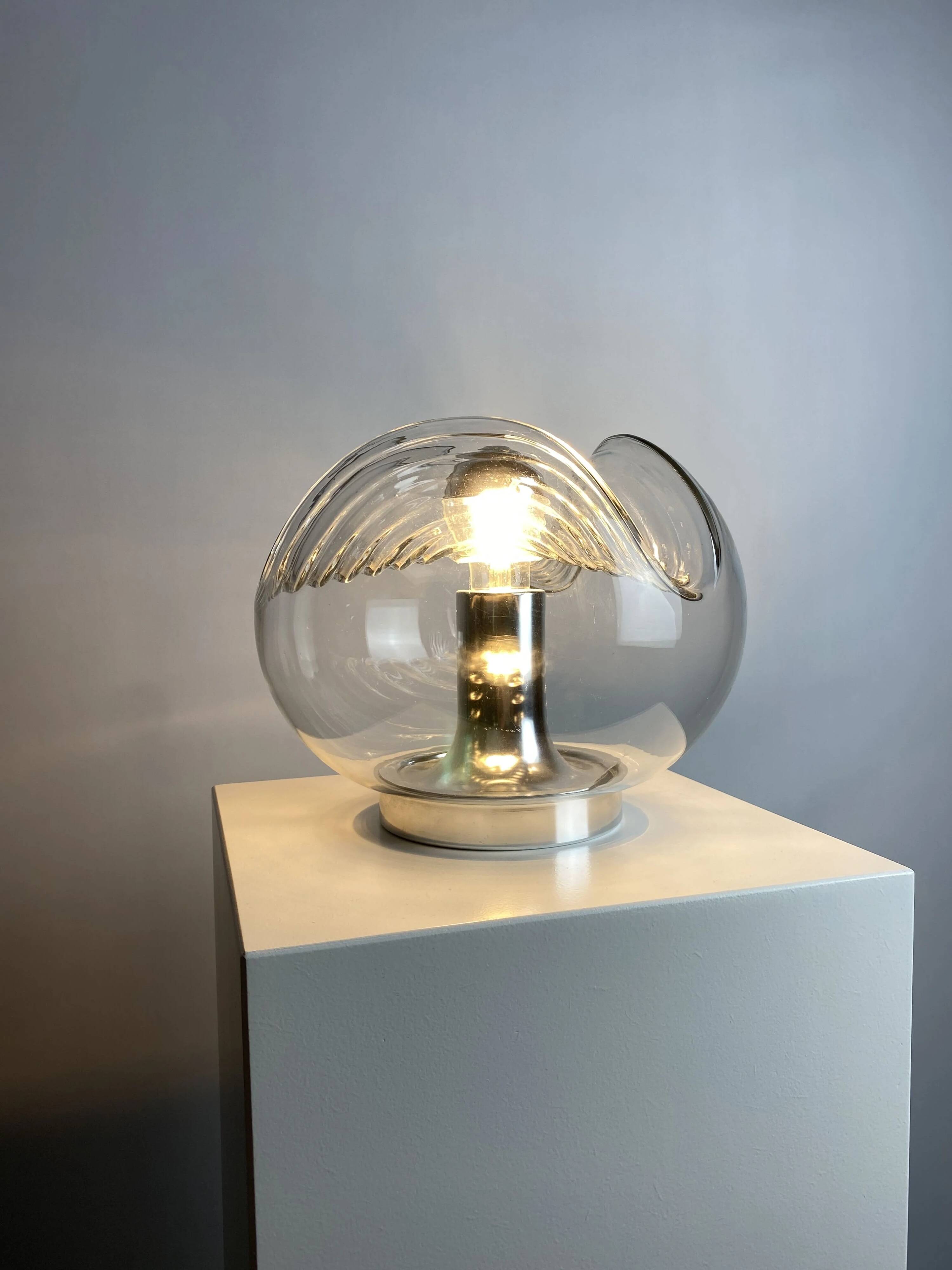 TA21 Futura wavy glass table lamp by Peill and Putzler 1960