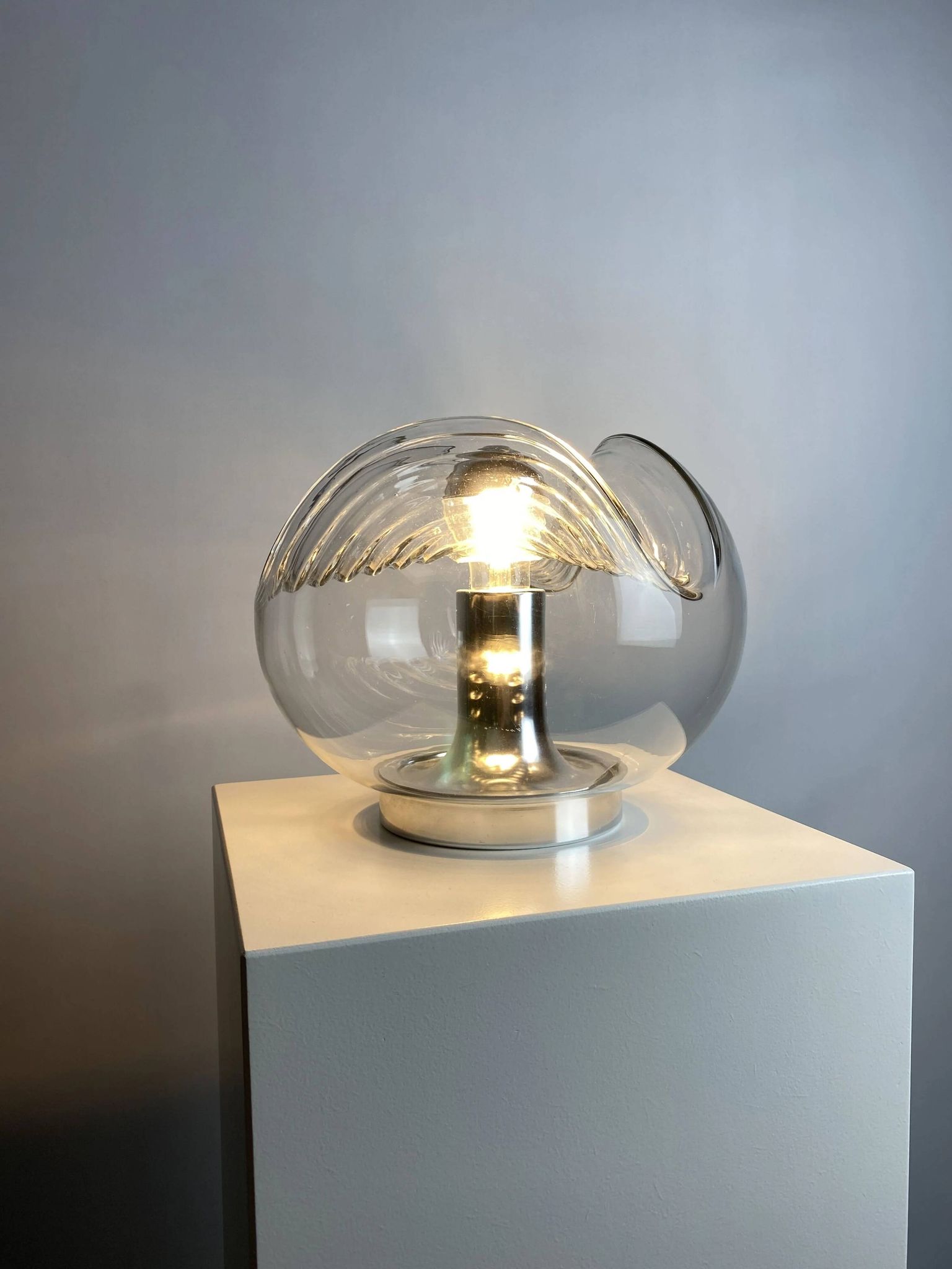 TA21 Futura wavy glass table lamp by Peill and Putzler 1960