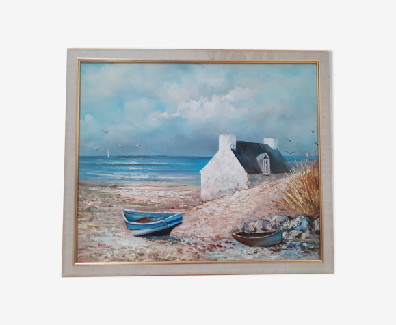Tableau paysage breton signé nedelec
