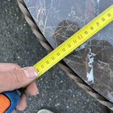 Coffee table in wrought iron and marble top