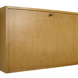 Wall secretary in vintage varnished oak 1950s