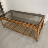 Table basse rotin et bambou