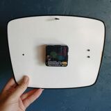 Formica vintage silent wall clock "Japy Electric Raspberry"