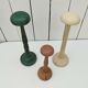 Three vintage wooden hat holders milliner