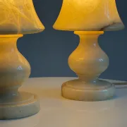 Pair of vintage alabaster lamps from the 1960s.