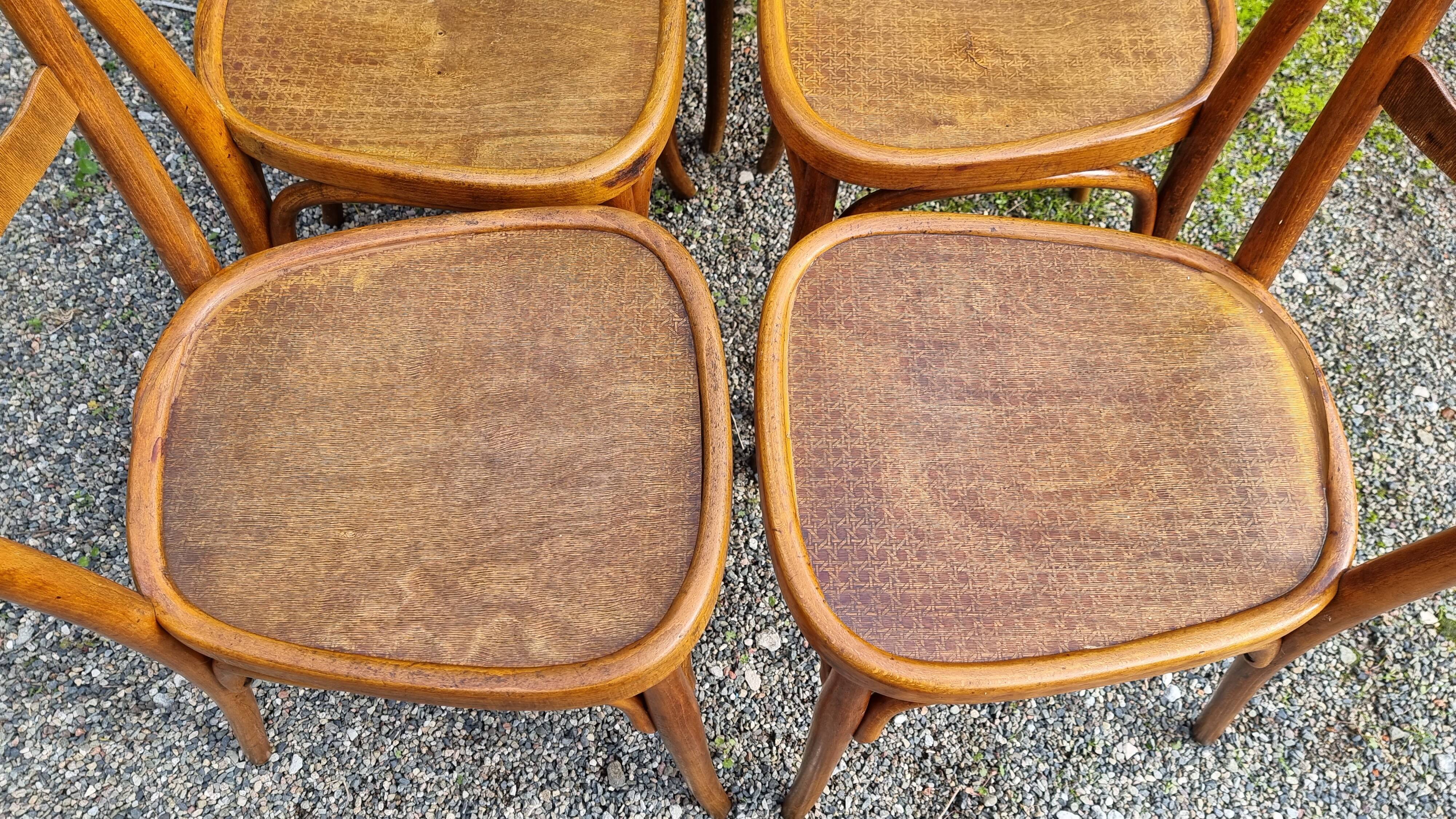 6 Baumann bistro chairs n°58 from the 20s