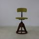 Fifties design working chair with stabilizing wooden ring base