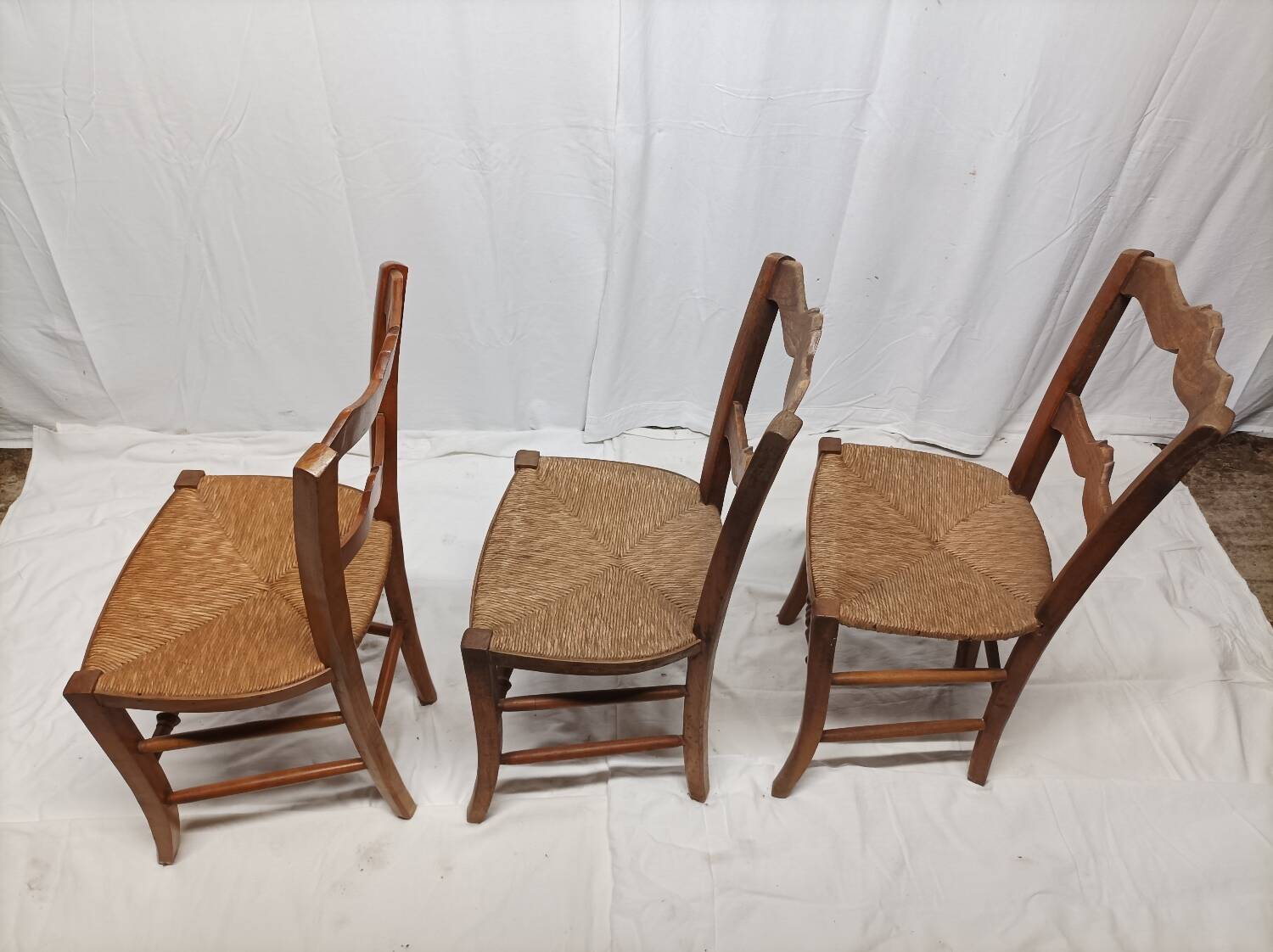 Lot of 3 old Vintage chairs
