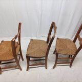Lot de 3 anciennes chaises Vintage