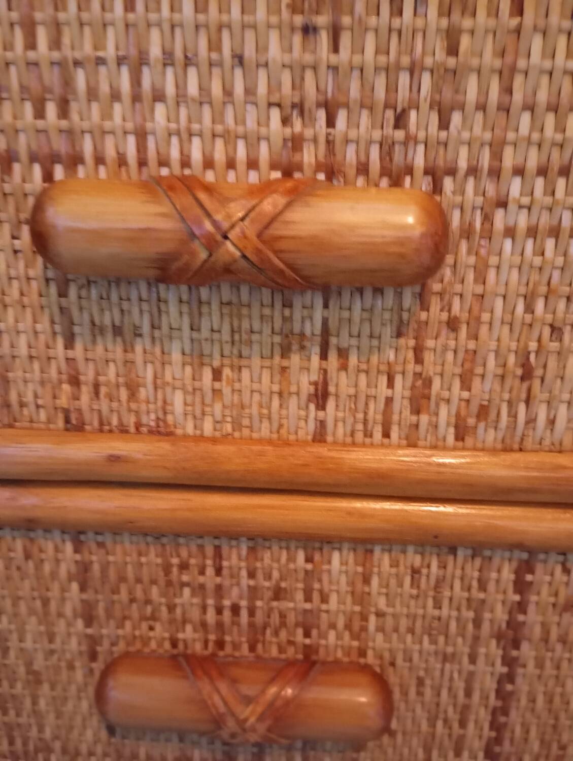 Vintage rattan chest of drawers