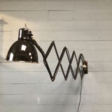 XL black scissor lamp from PeHaWe Leuchten Dresden, German 1940s