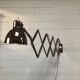 XL black scissor lamp from PeHaWe Leuchten Dresden, German 1940s