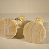 Pair of onyx candle holders