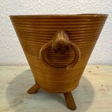 Cache-pot vintage en rotin