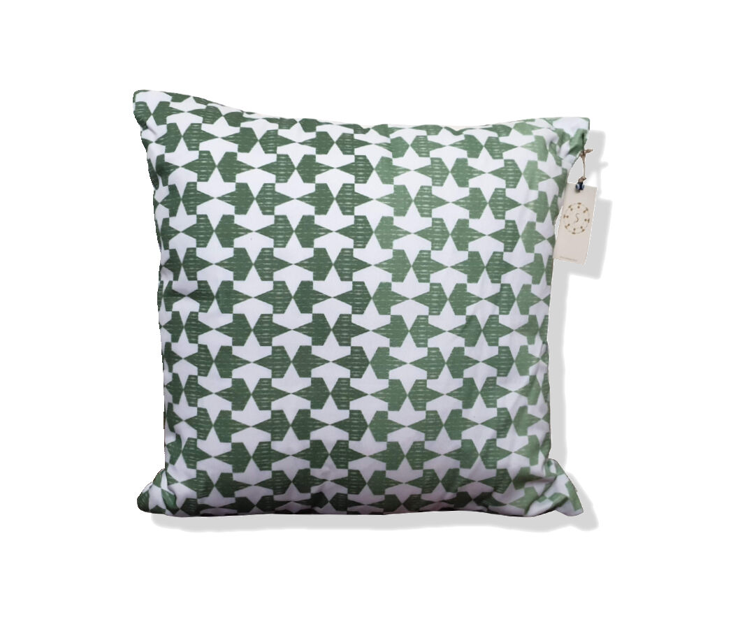Topkapi white & green cushion cover, 50 x 50