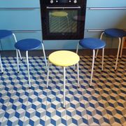 Set 5 tabourets tripode 1950 en skaï