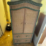 Armoire rotin et bois - Très bon état