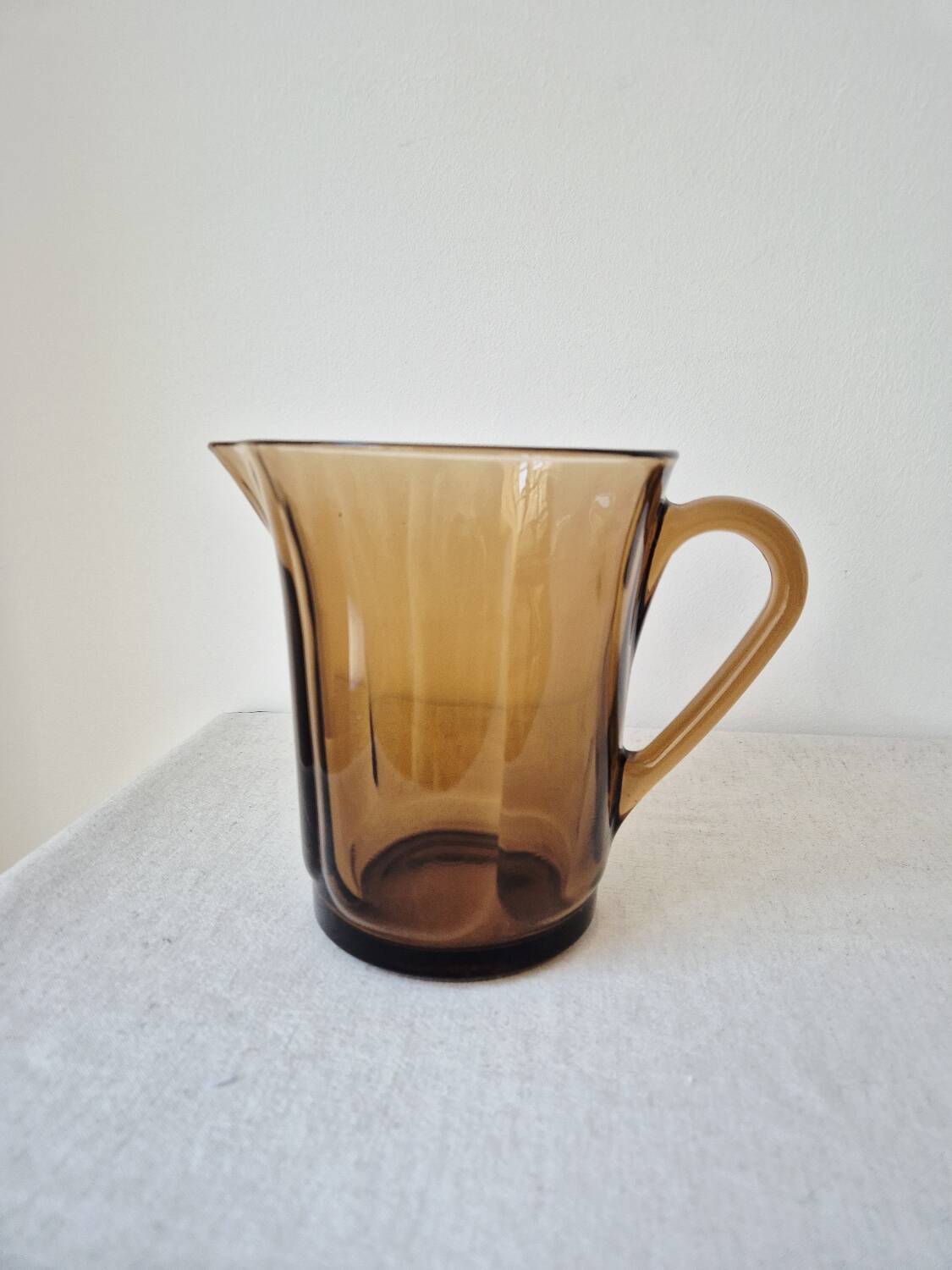 Vintage amber glass pitcher '1970s - Duralex France