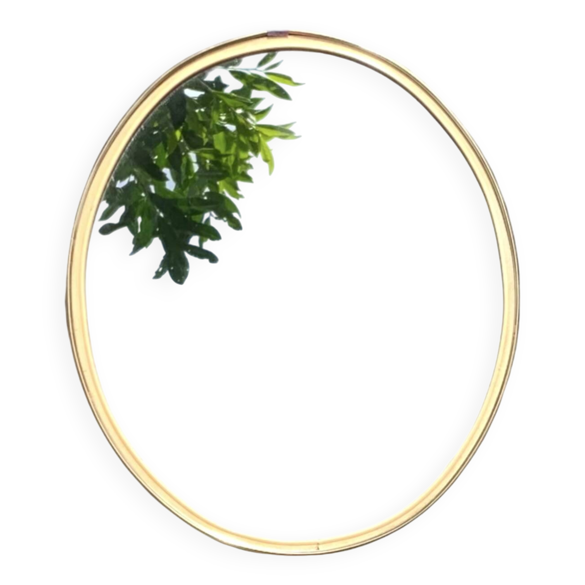 Vintage oval mirror with brass border - EDIL