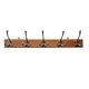 Vintage wooden wall coat rack - 5 hooks